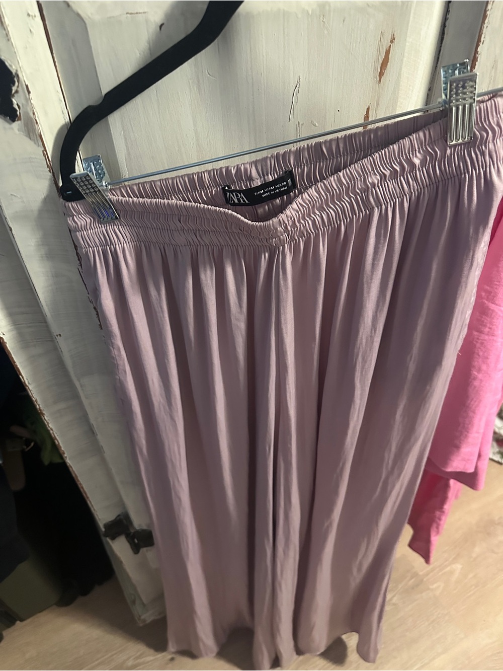ZARA Mauve Wide-Leg Elastic Waist Pants